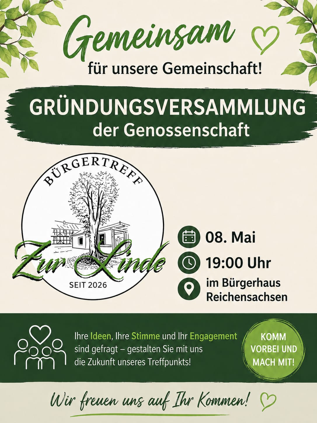 Terminankündigung Bürgertreff Zur Linde